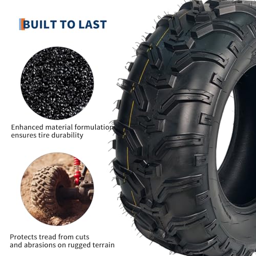 Image of GarveeTech ATV /UTV Tires, Set of 4-24x8-12 Front & 24x10-11 Rear All-Terrain Tires, 6PR Tubeless, for Off-Road, Mud, Dirt and Trails