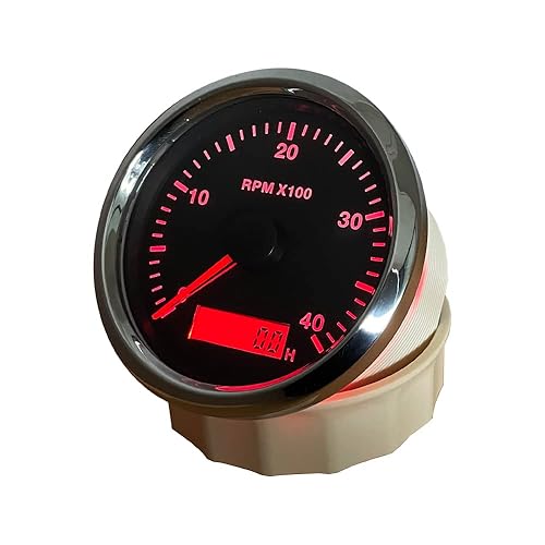 Miniatura 50 de ELING Universal Tachometer Gauge RPM with LED Digital Adjustable Hour Meter and RPM Alarm 12000RPM 85mm with Backlight