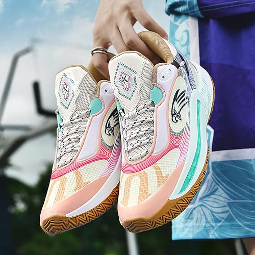 Image of Men's High-Top Basketball Shoes Anti-Slip and Wear-Resistant Soles Running Shoes Graffiti Design Fashionable Sports Shoes