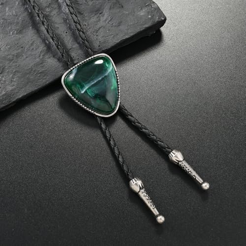 Image of Joxevyia Bolo Tie for Men Vintage Cow Skull Leather Rope Western Cowboy Necktie Vintage Bola Tie Gift for Him