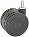 Shepherd Softech Series 75mm Diameter Soft Tread Unhooded Twin Thermoplastic Elastomer Wheel Caster, 3/8" Diameter x 3/4" Length UNC16 Threaded Stem, 165 lbs Capacity, Black