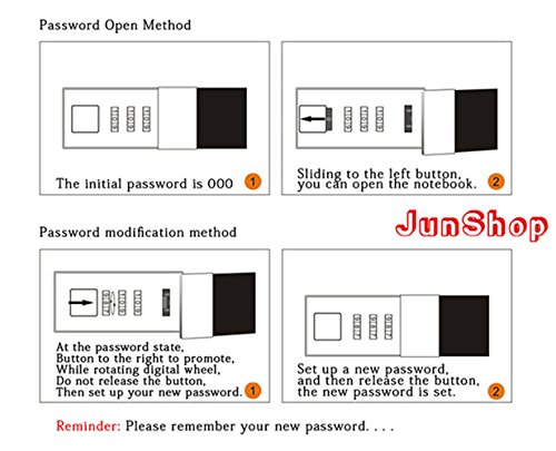 Junshop Floral Journal With Lock Diary Composition Locking Journal Binder Planners A6 Pu Leather Refillable Locking Diary (Pink) #TOP5