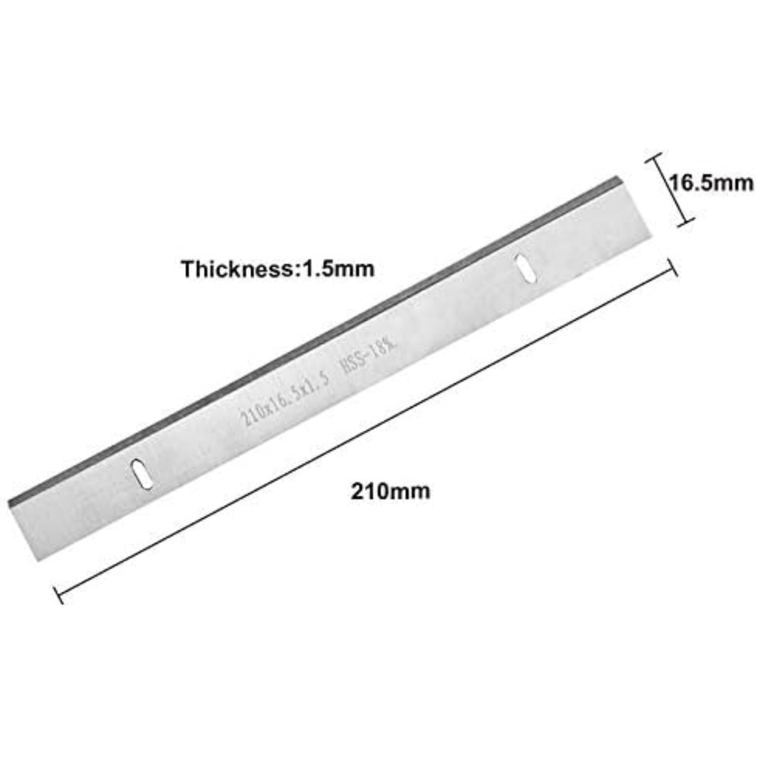 1 par de cuchillas cepilladoras HSS de 210 mm de grosor de 210 x 16,5 x 1,5 mm para accesorios de herramientas de carpintería Scheppach Einhell Erbauer (tamaño: 210 mm)