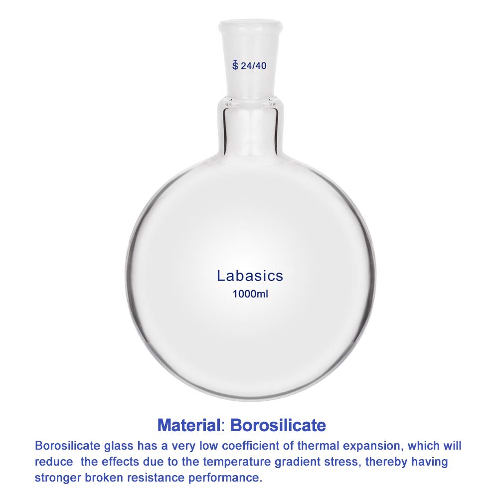 Labasics Cristal Matraz de Fondo Redondo 1000ml Cuello Único 24/40