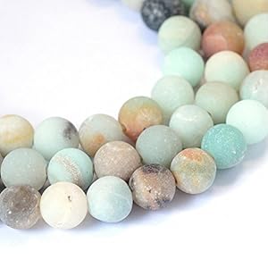 Lot de 36 Perles d'Amazonite Givrées de 6 mm