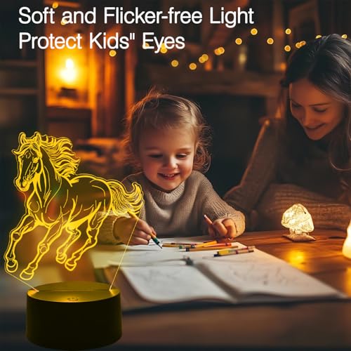 Lampe 3D Cheval Illusion 7 Couleurs LED OraTrade