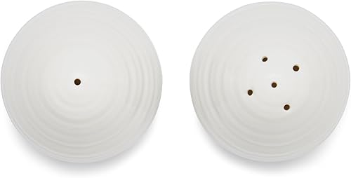 Miniatura 2 de Portmeirion Sophie Conran - Juego de sal y pimienta blanca, salero y pimentero para cocina y mesa, hecho de porcelana fina, decoración clásica del