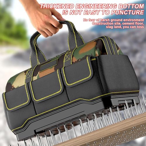Electrician Tool Bag, Portable Soft Tool Storage Organization, Waterproof Box Pouch Organization for Travel Work Carpenter Mechanic Construction Garden - Image 3