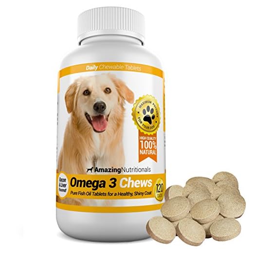 Amazing Omega 3 for Dogs - Dog Fish Oil Pet Antioxidant for Shiny Coat, Joint and Brain Health - 120 Bacon Flavor Chews