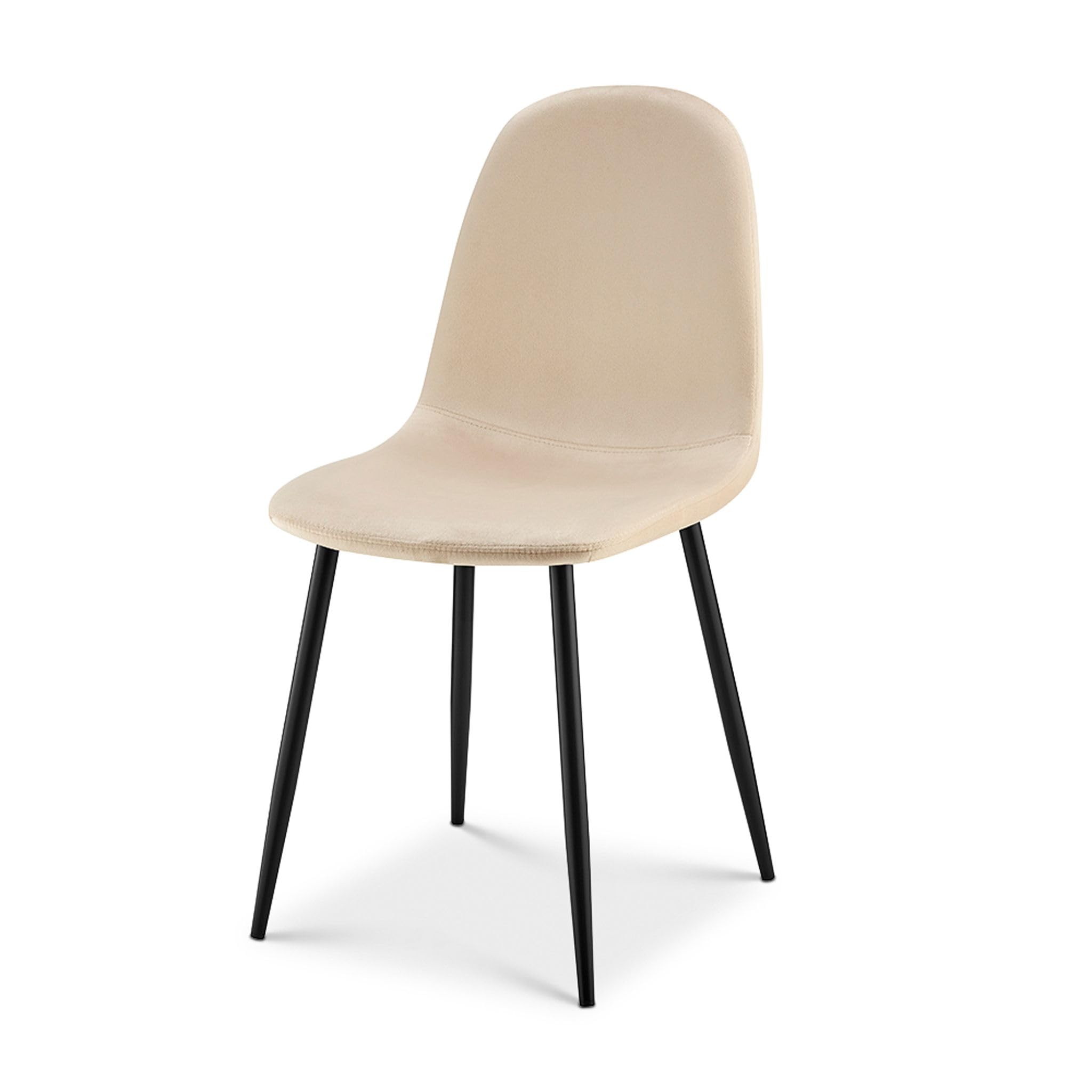 Bravich Ron Velvet Dining Chair Ivory, Kitchen High Back Upholstered Modern