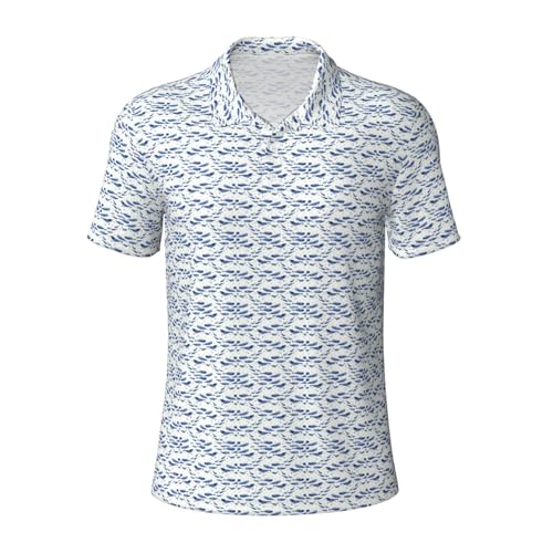 Polo respirant homme motif baleine bleue S pour vos vacances