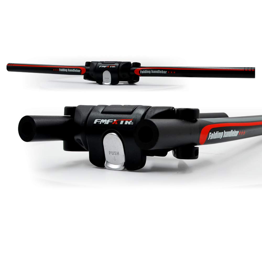 UPANBIKE Vélo pliant Scooter guidon pliable Quick Release Guidon 31,8/25,4 mm en alliage d'aluminium Bar，Noir + rouge