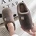 Flip Flop-GQ Zapatillas de algodón para Hombres, Patines Interiores de Invierno, otoño e Invierno, Zapatos de Felpa cálidos para el hogar-42-43_Café trébol