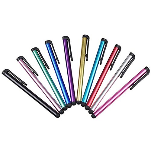 Multi Color Universal Small Touch Stylus Metal Pen for Mobile Phone Cell Smart Phone Tablet iPad iPhone (Multi Color - 10pcs)