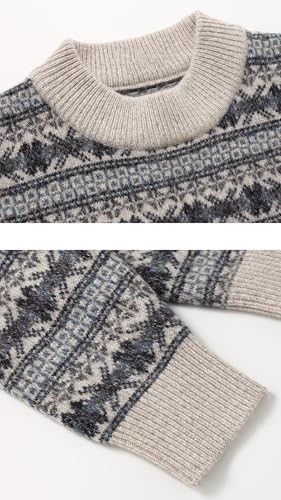 Rivccku Mens Knitted Jumper Crew Neck Sweater 100% Pure Cashmere Knitting Shirt Long Sleeve Ribbed Jumpers Regular3