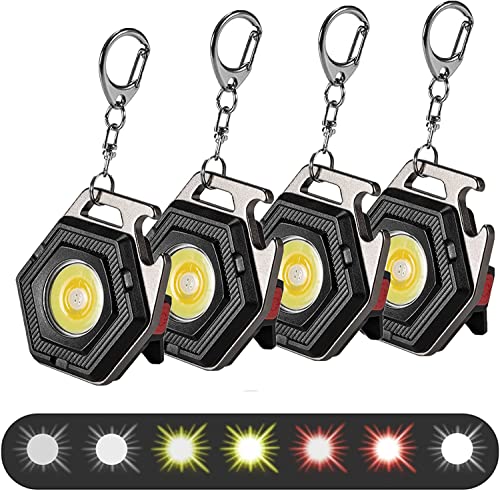 led ライト 小型【2022年 新型 7種類のモード光COB懐中電灯】 作業灯 ストロボCOBライト IPX5防水屋外ライト USB充電式 3 〜 5 時間の長いバッテリー寿命 超ミニ 軽量 キーホルダー式 強力磁石付き 登山 夜釣り 防災 停電 地震