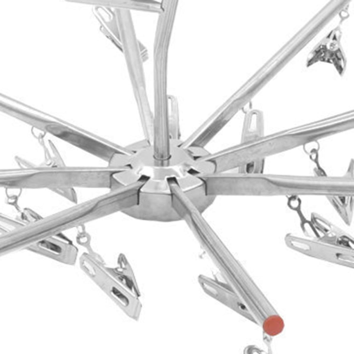 DOITOOL Stainless Steel Clothes Drying Hanger Silver 16pcs with 16 Clips