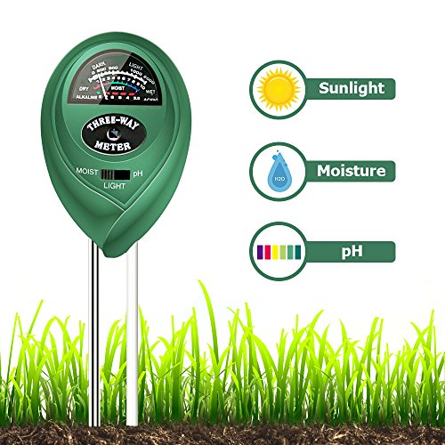 Veroyi Soil pH Meter, ST01 3-in-1 Soil Moisture/Light/pH Tester Gardening Tool Kits