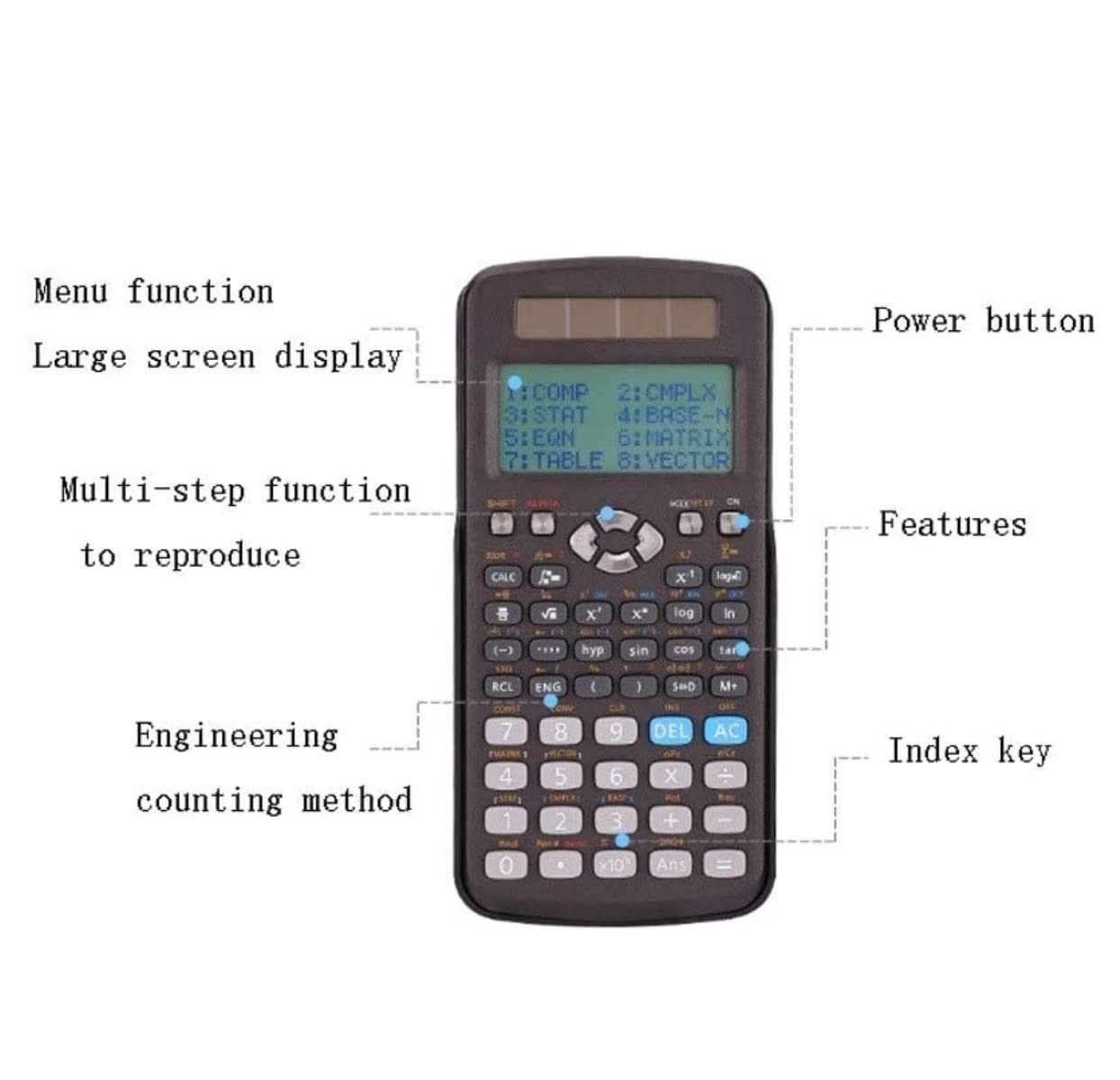 Calcolatrice Casa Ufficio Calcolatrici Scientifiche Calcolatrice da Tavolo Widescreen A 16 Bit Pratica Perfetta per Scuola(White)