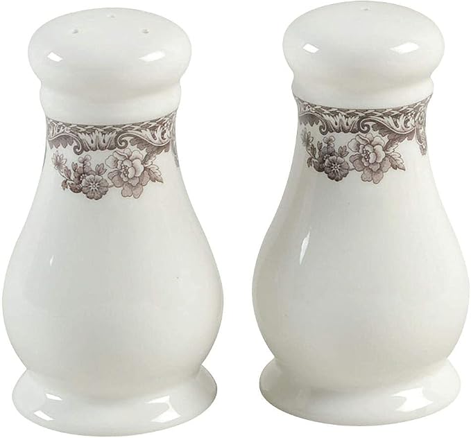 Spode Delamere Salt and Pepper Set | Salt and Pepper Shakers for Kitchen and Tabletop | Measures 4 Inches | Made from Fine Porcelain | Classic Home Décor