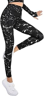 بنطلون رياضي مطبوع - سروال ضيق عالي الخصر بجيب جانبي - للنساء