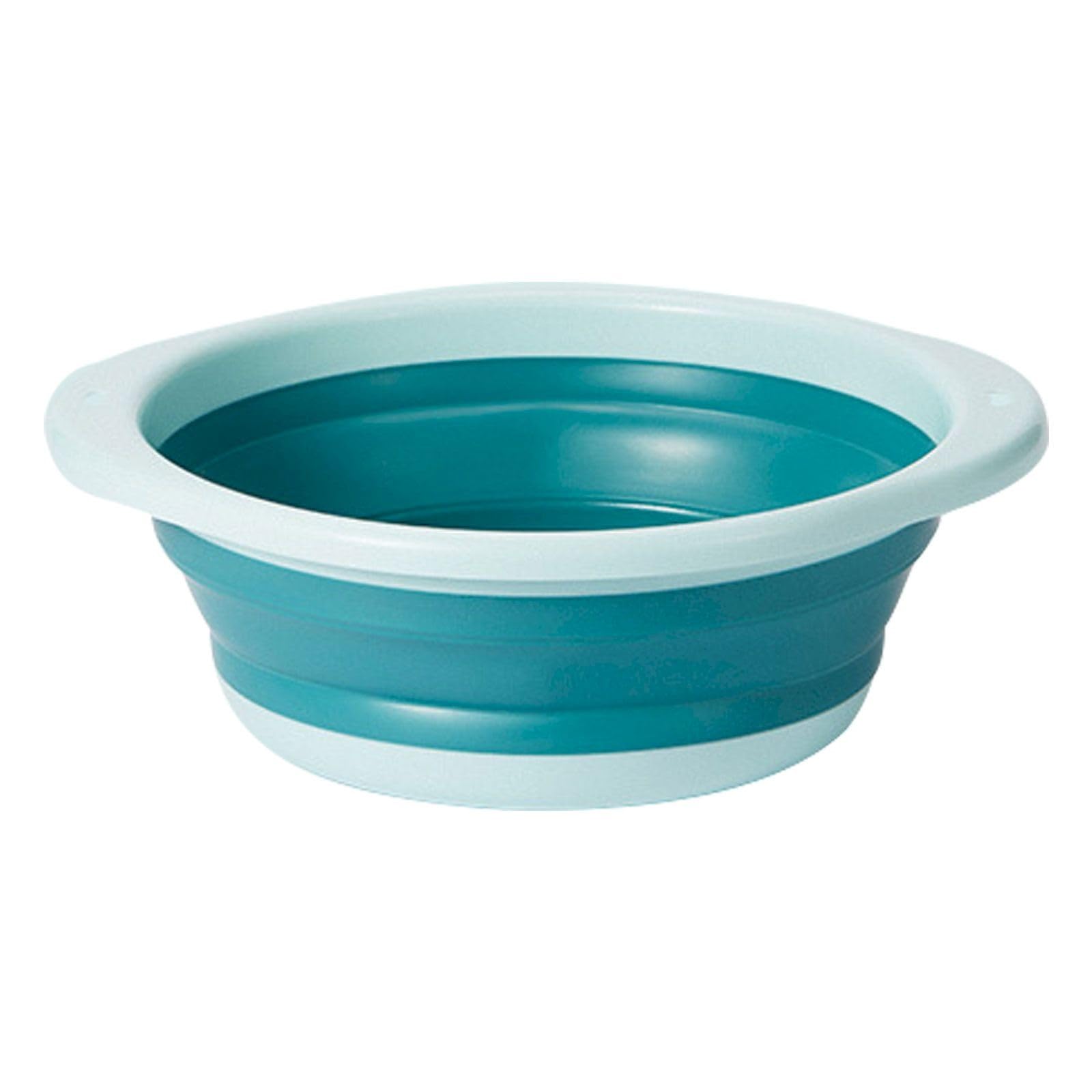 Collapsible Washing Up Bowl, Foldable Bucket, Multipurpose Outdoor Travel Basin, Lightweight Portable Space Saving Washbasin for Camping, Travel, Kitchen, Outdoor & Swimming Pool (Blue, M)
