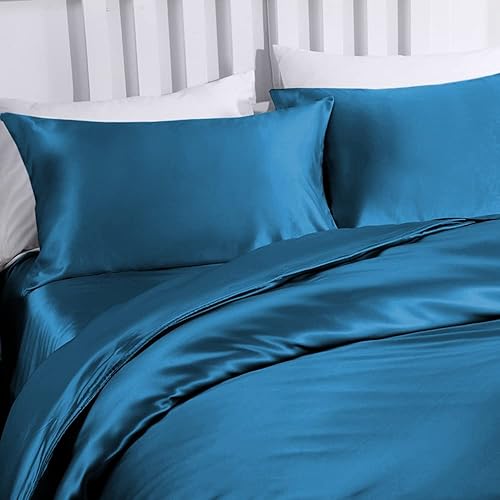 Miniatura 7 de Fittia Paquete de 2 fundas de almohada de satén, fundas de almohada de satén de seda tamaño Queen para cabello y piel, fundas de almohada de satén