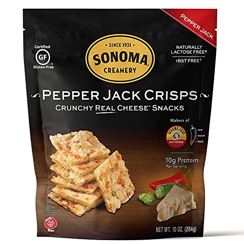 Sonoma Creamery - Cheese Crisps, Pepper Jack, 10 Oz (1 Count) | Savory Snack | High Protein | Low Carb | Gluten Free | Keto-Friendly #TOP14