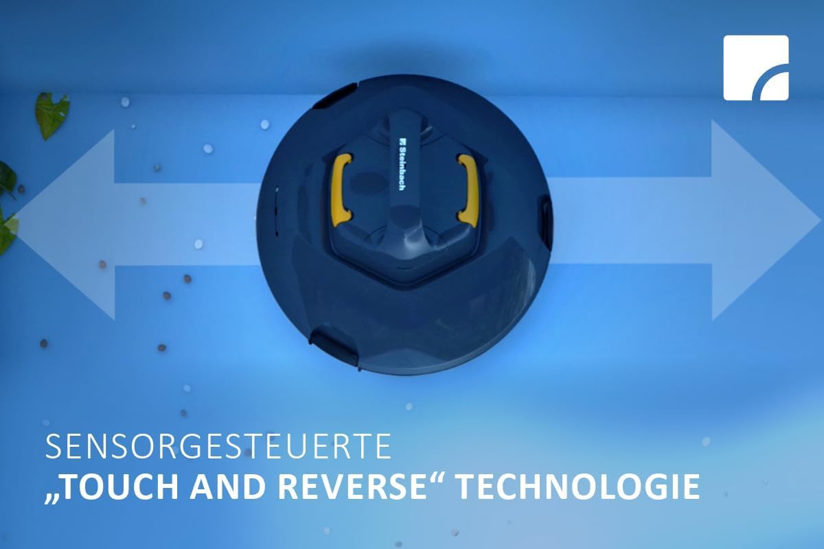 Steinbach Poolrunner ONE RXB 150 | Akku-Poolroboter für Becken bis 15 m² | 110 Min Laufzeit | 180 μm Ultrafeinfilter | für kristallklares Wasser | kompakt & effizient | für Salzwasser geeignet