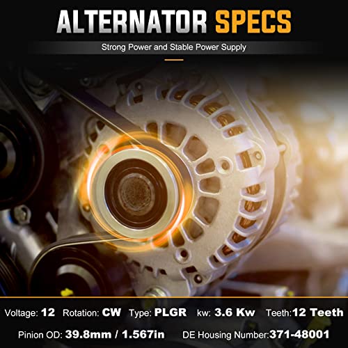 Alternator Replacement Compatible with 2011 2012 2013 2014 Ford F-150 5.0 5L Replace 104210-6270, 104210-6660, 11532, 11679, AL3T-10300-CA - Image 3