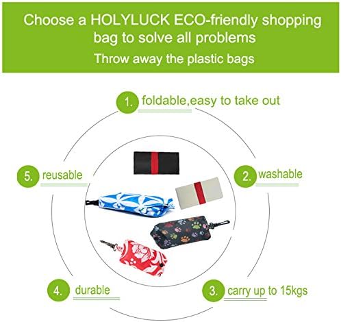 Miniatura 5 de HOLYLUCK kit de 3 bolsas de compras reutilizables, muy resistentes, soportan hasta 42 libras, Casual, Azul (Sky Blue Flower)