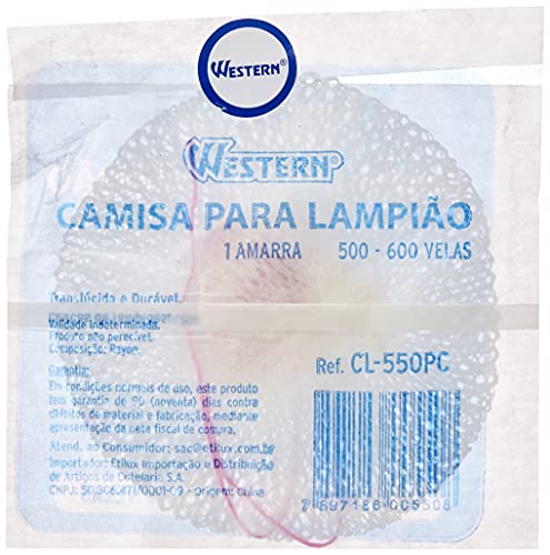 Western CL-550 Camisa para Lampião 500-600V, Branco/Rosa, 12 unidades