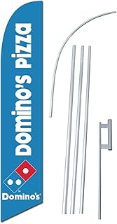 "Domino's Pizza" 12-Foot Super Swooper Feather Flag with Heavy-Duty 15-Foot Pole and Ground Spike