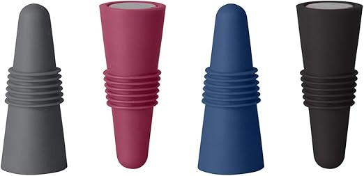 Rabbit 4 Piece Wine and Beverage Bottle Stoppers, Assorted Colors