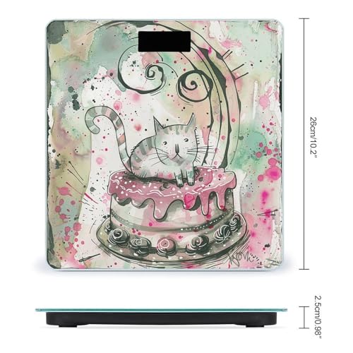 Báscula digital baño vidrio templado Cat on Cake miniatura 2