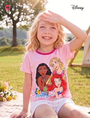 Image of Disney Princess Frozen Marvel Stitch Minnie Mickey Star Wars Girls /Boys Athletic Shirts UV Quick Dry Graphic T-Shirt 2-9 Year
