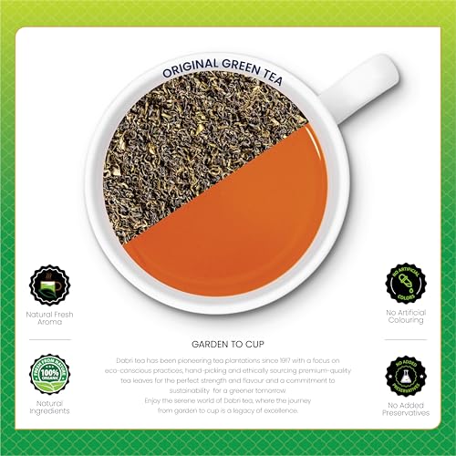Image of Dabri Detox Green Tea Double Chamber 50 Dip Tea Bags|Pack of 2 x 25 Tea Bags Each |Fresh Natural flavoured green tea for good health|Rich with Anti-Oxidants|Immunity Booster & Used to Reduces Waist