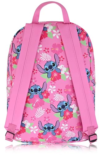 Image of Fast Forward Stitch Backpack, Unisex 16-Inch Daypack, PU Leather, Stitch Design, Cute & Spacious, Adjustable Straps