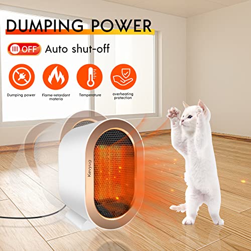 Verwarmingsventilator, 1200 W, energiebesparend, stil, 2 modi, oververhittingsbeveiliging en kantelbeveiliging, stille keramische ventilatorkachel voor kamer, badkamer, binnen (wit) - Afbeelding 8