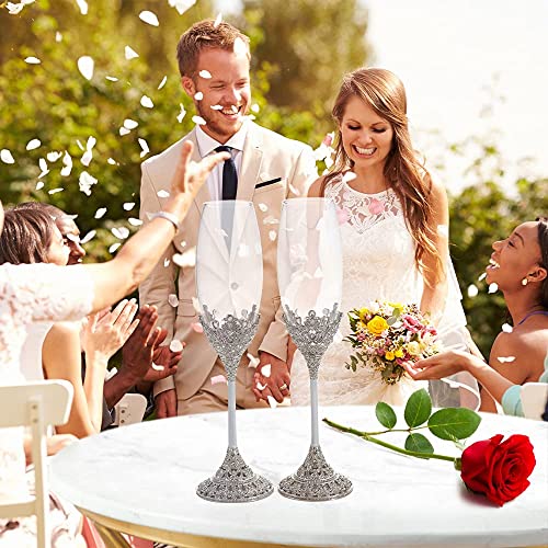 Lasody Crystal Set Champagne Flutes - Wedding Glasses For Bride & Groom - Toasting Cups Gift Sets For Couples - Engagement, Wedding, House Warming Gift #TOP3