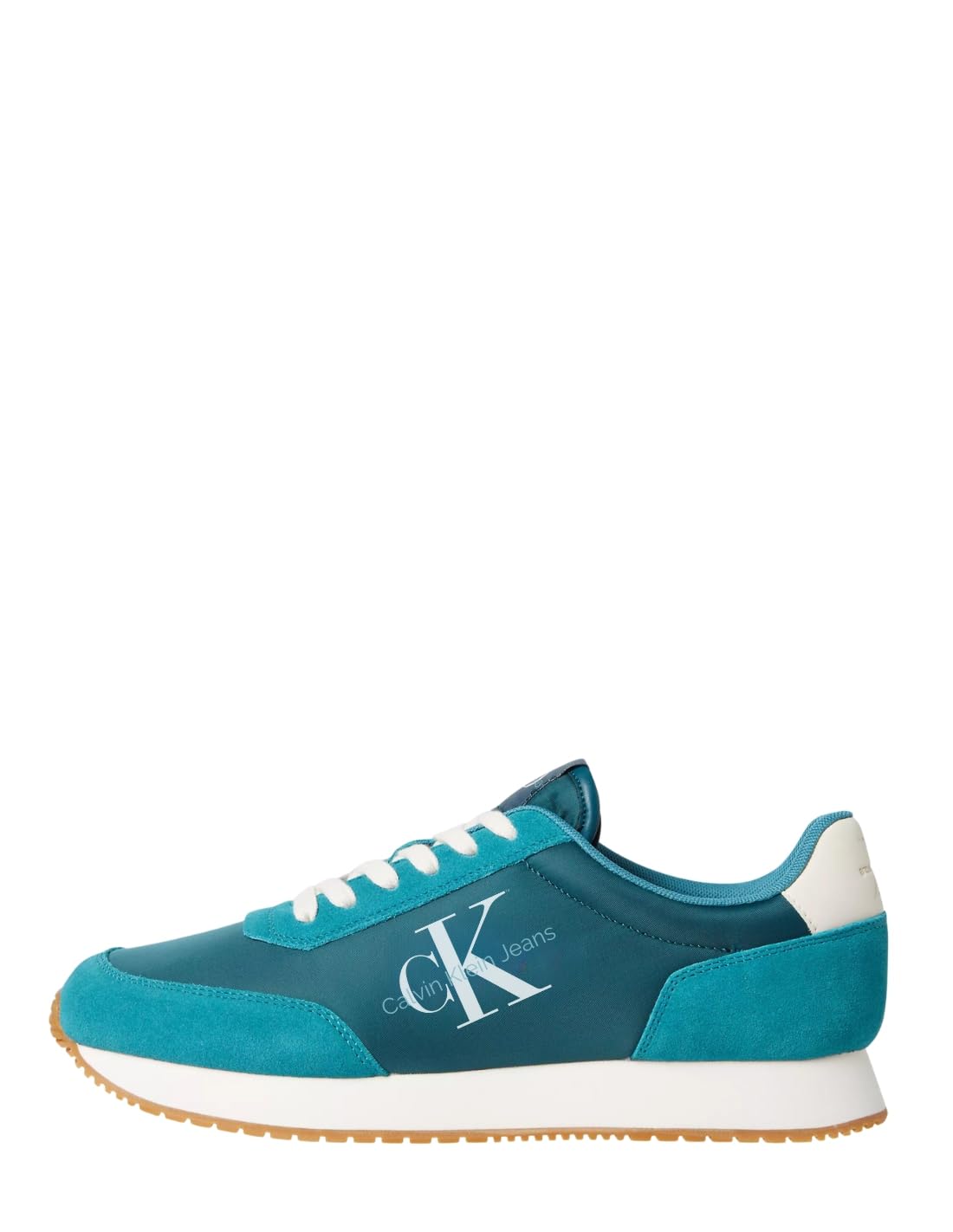 Calvin Klein Jeans Retro Runner Low Laceup SU-NY ML YM0YM00746, Zapatilla de Running Hombre, Azul (Bayou/Oil Blue/Creamy White), 43 EU