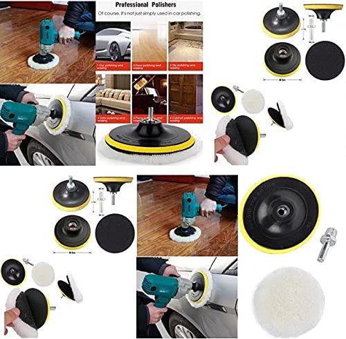 Image of DIY Crafts 12 Pcs 1 Kit, 6 inchinch Kit + Felt Pad, Wax Car Polishing Buffing Pad Wool Pad Kit and Felt Pads with (12 Pcs 1 Kit, 6 inchinch Kit + Felt Pad)