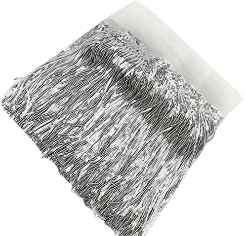 Cinta de lentejuelas brillantes de 10 yardas, con borlas, flecos, tela de encaje para costura, cortina, almohada, decoración del hogar, fiesta,