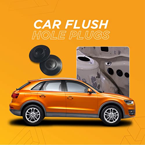 Image of 4 Pack 1 Inch Flush Mount Black Plastic Body and Sheet Metal Hole Plug, Button Plugs with Flush-Type Heads for Plugging Holes in Automobile Bodies, Tanks, Refrigeration Units