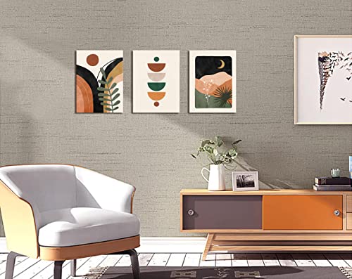 Orange Minimalist Boho Wall Art Geometry Neutral Abstract Art Modern 3 Pieces Stretched and Framed Artwork HD Pictures Canvas Prints Wall Art for Bedroom Office Home Bathroom Wall Decor 12"x16"x3 - Image 5