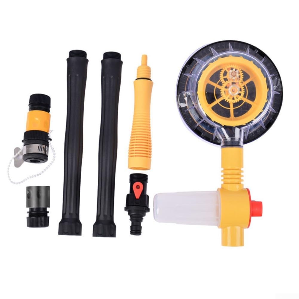 Cepillo de lavado de coches giratorio automático 360° sistema de lavado de alta presión con mango largo para coche para autocaravana camión terraza jardín ABS+PP