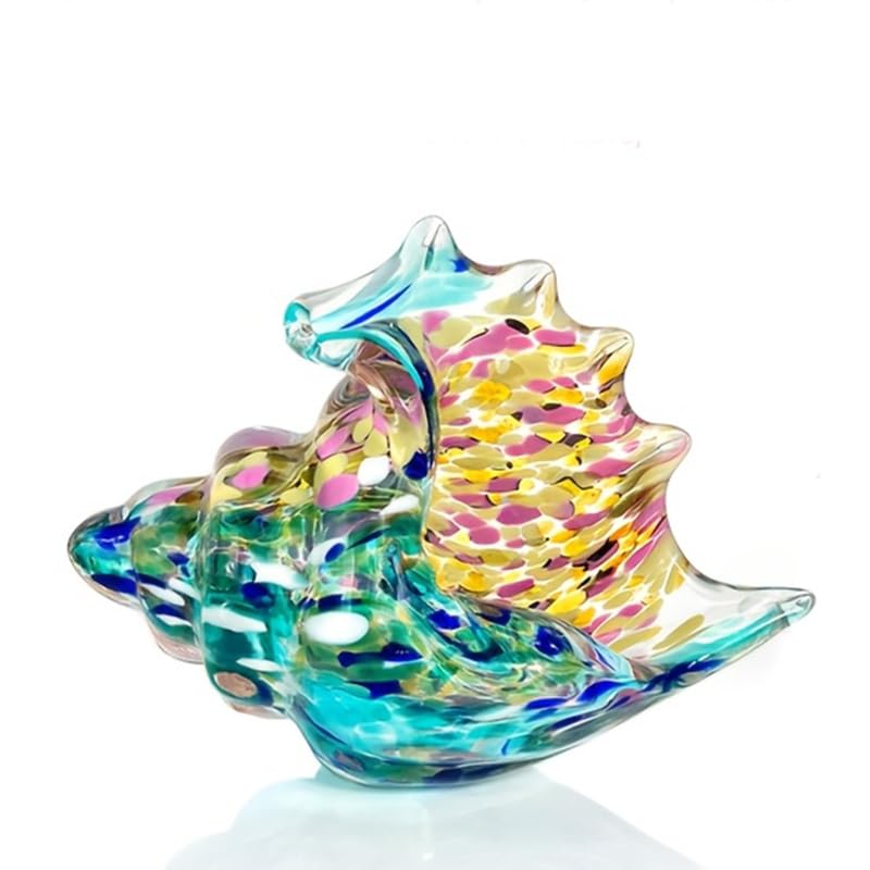 Estatua de caracola de vidrio decorativa para hogar miniatura 1