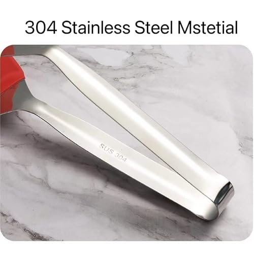 Jrsoul He Silicone Kitchen Cooking Tongs Stainless Steel Barbecue Clamp Multifunctional Spatula Pliers,Food Flip Shovel Clamp For Steak Fish Bread Hamburger Bbq Frying Pancake Egg Pies Pizza #TOP2