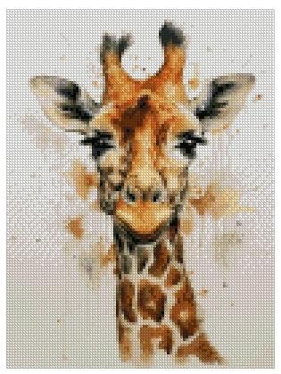 Giraffe and Color Cotton Counted Cross Stitch Kits,300x300stitch,100x135 cm, 18x24cm, Egyptian Cotton Thread, 14 Count Counted Deer Cross Stitch kit