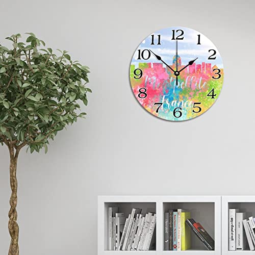 Horloge murale en bois de 30,5 cm au design épuré et durable - 5